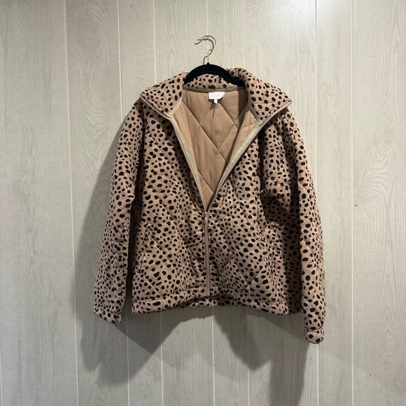 Entro Tan and Black Leopard Print Jacket- S - Picture 2 of 6